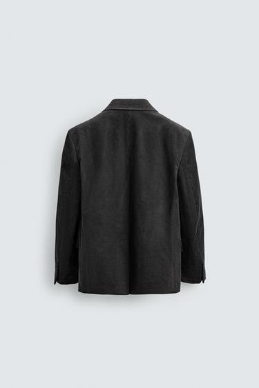 DOUBLE-BREASTED CORDUROY BLAZER - Anthracite grey by Zara - Image 7