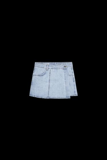 Zara Z1975 WRAP DENIM SKORT - Light blue - Image 0