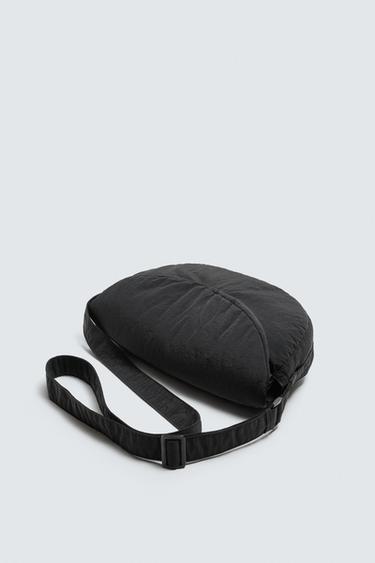 NYLON FLAP CROSSBODY BAG - Black by Zara - Image 1