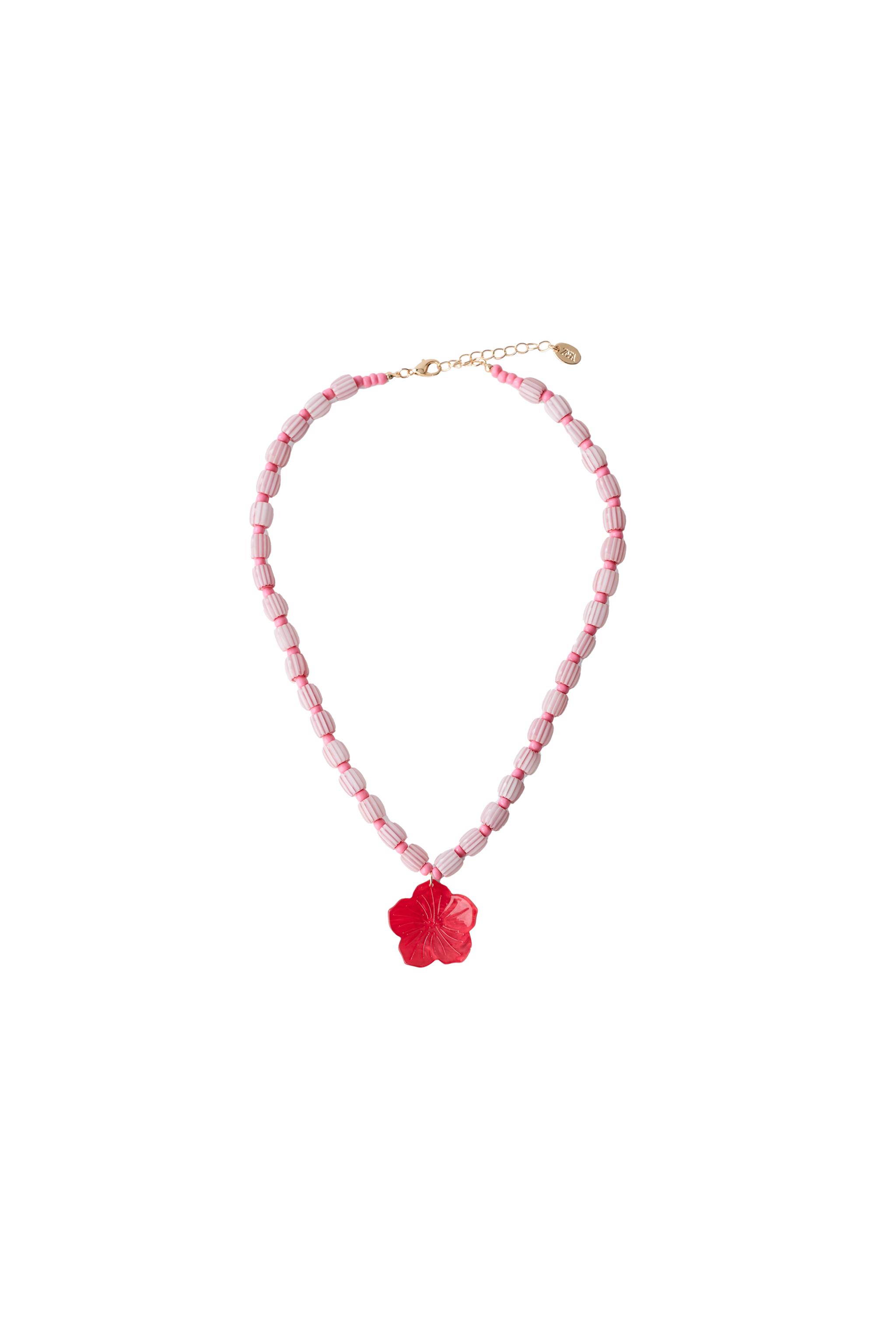 ✡️Hana✿✡️ HIBISCUS BEAD NECKLACE - Fuchsia | ZARA Singapore