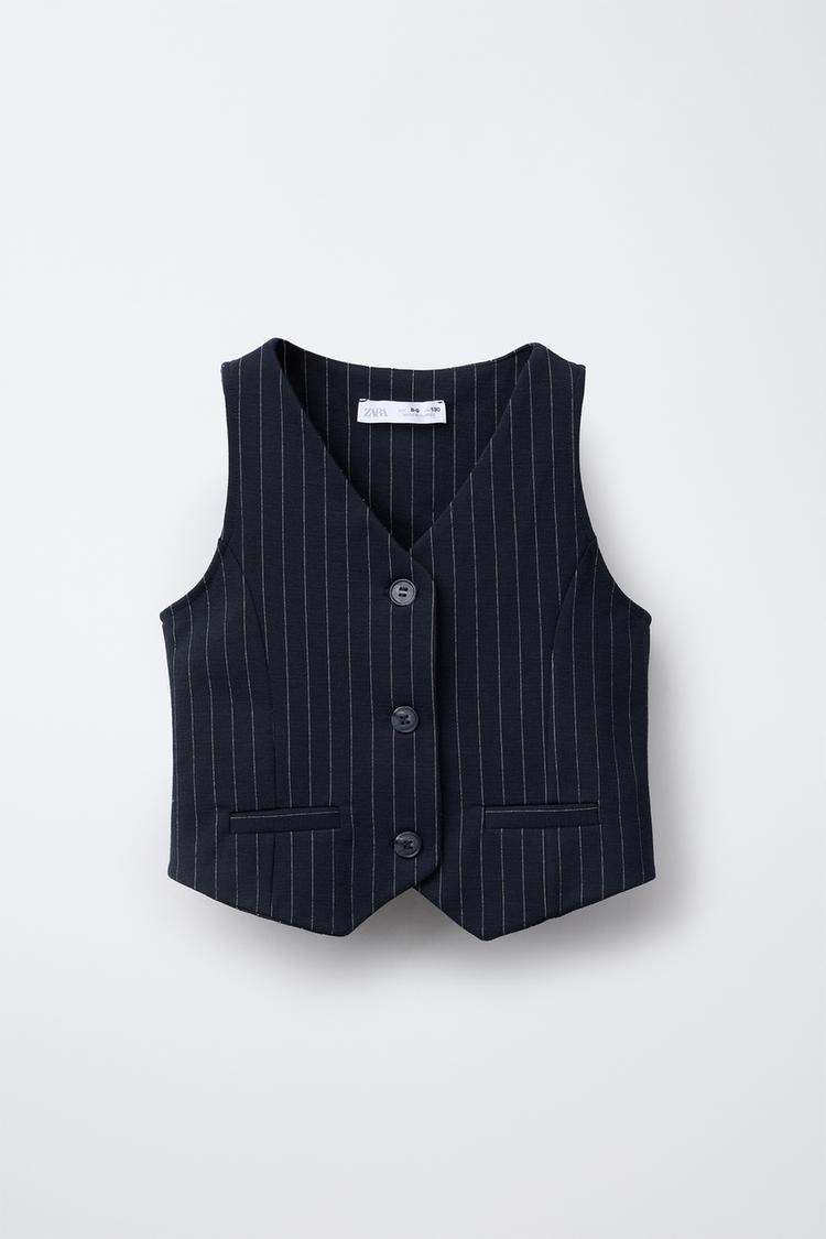 PINSTRIPE WAISTCOAT Navy blue ZARA Australia