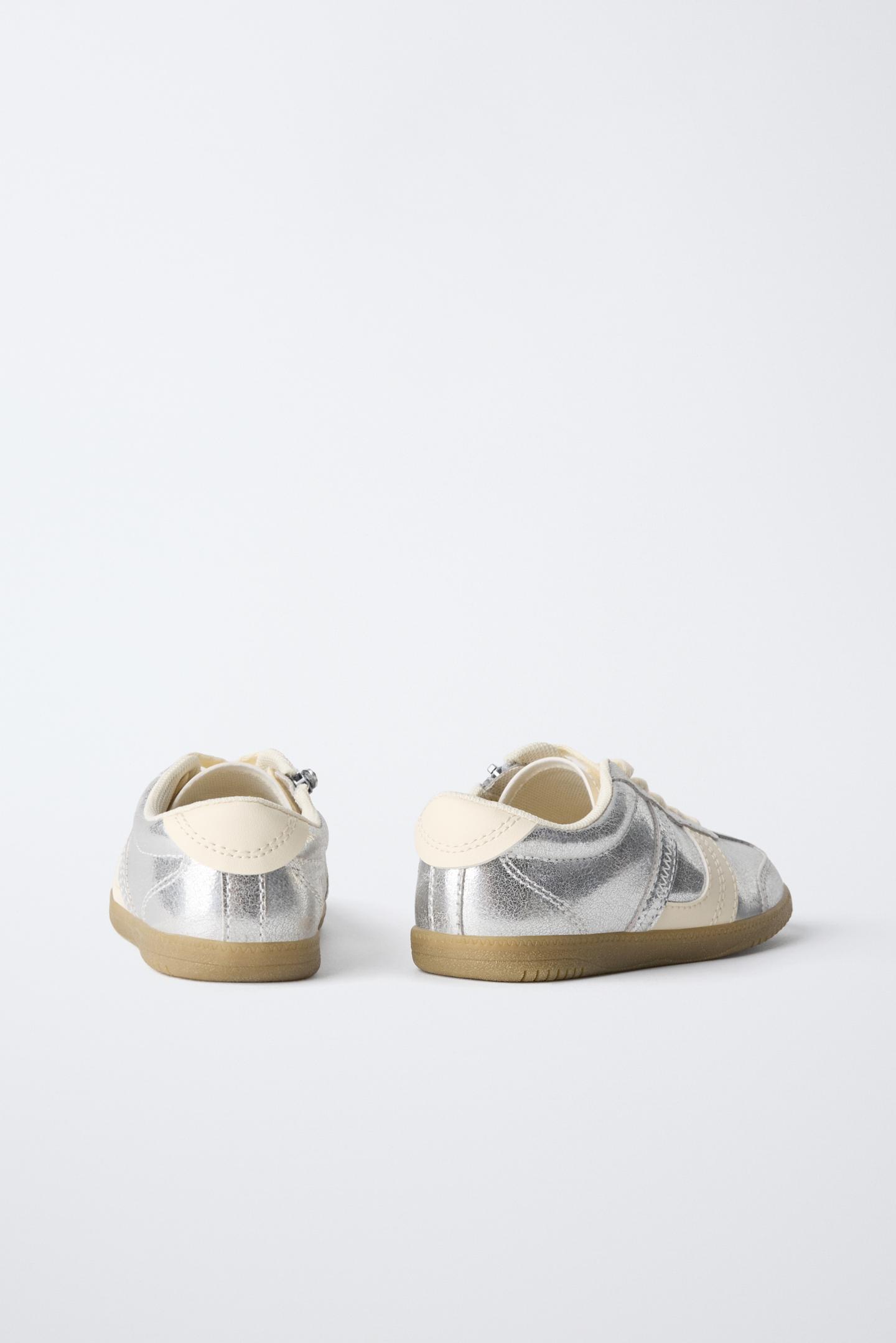 Детские кроссовки Zara Metallic, цвет: Серебряный — фото 7