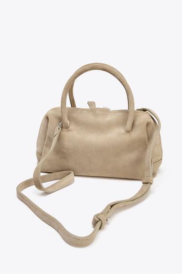 SPLIT SUEDE BOWLING BAG - Ecru by Zara - Image 4