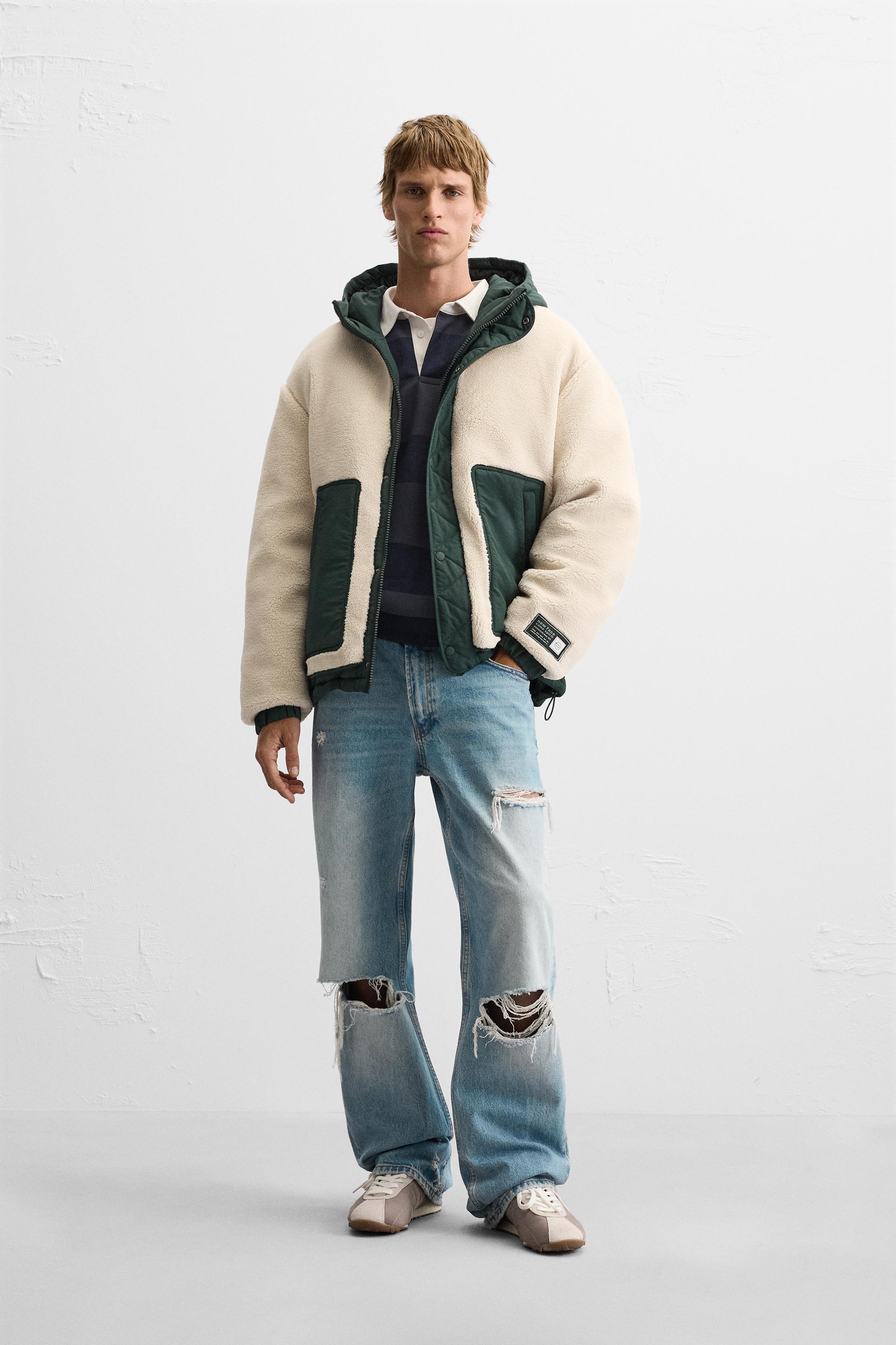 Zara White Denim high quality Hoodie Jacket