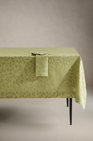 NAPPE JACQUARD VEGETAL - Vert de Zara - Image 4