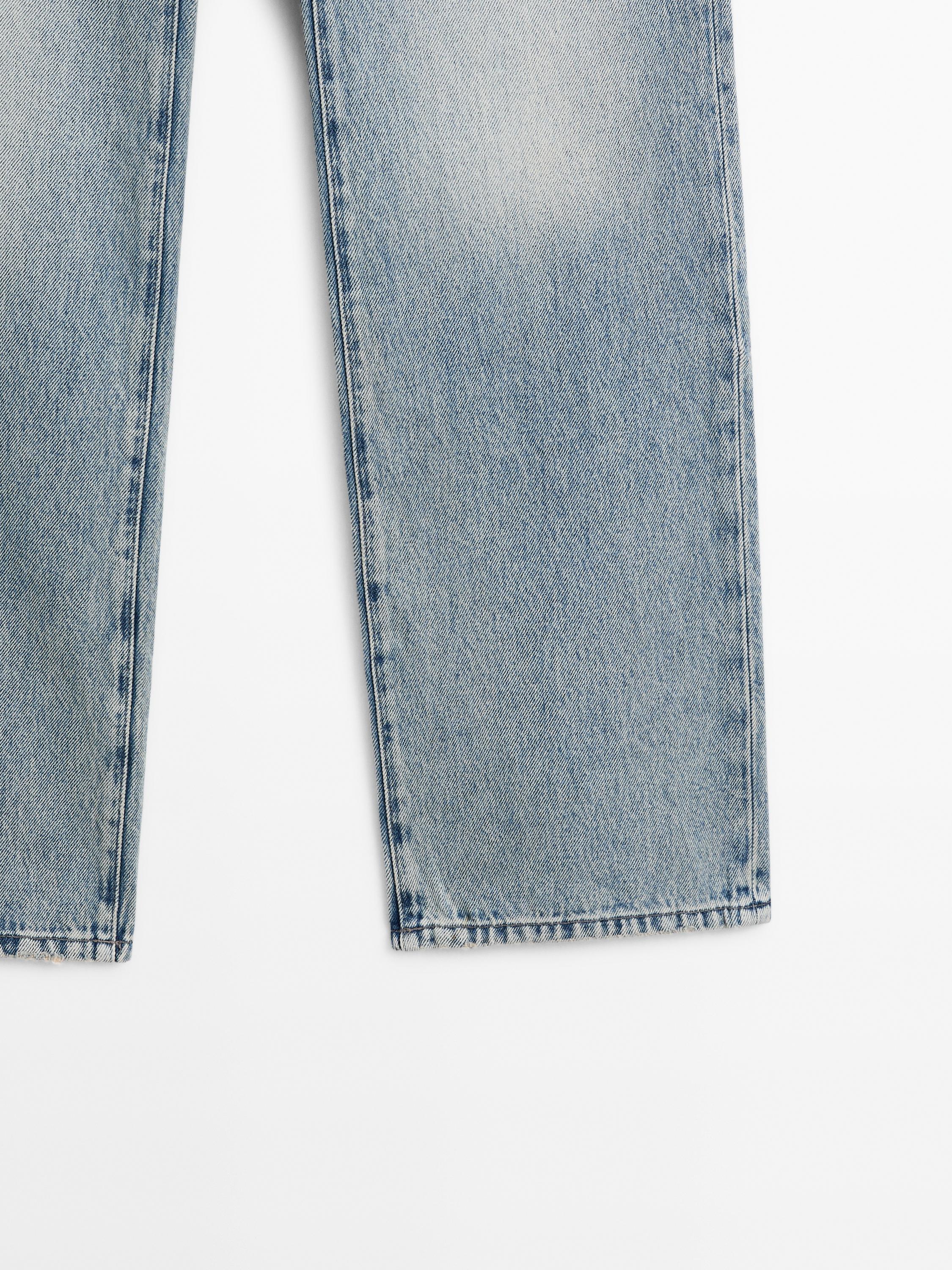 Low-rise straight-leg jeans