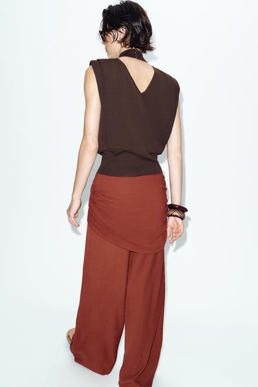 PANTALON LARGE FOULARD - Terracota de Zara - Image 5