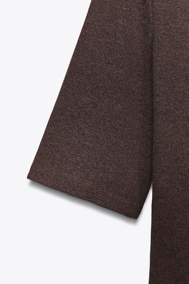 BOAT NECK T-SHIRT - Dark brown by Zara - Image 5