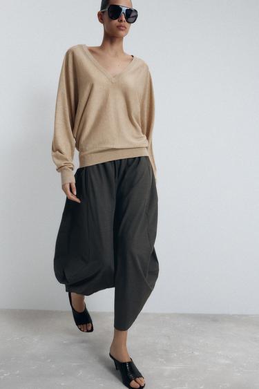 PANTALÓN VOLUMEN ZW COLLECTION - Gris vigoré de Zara