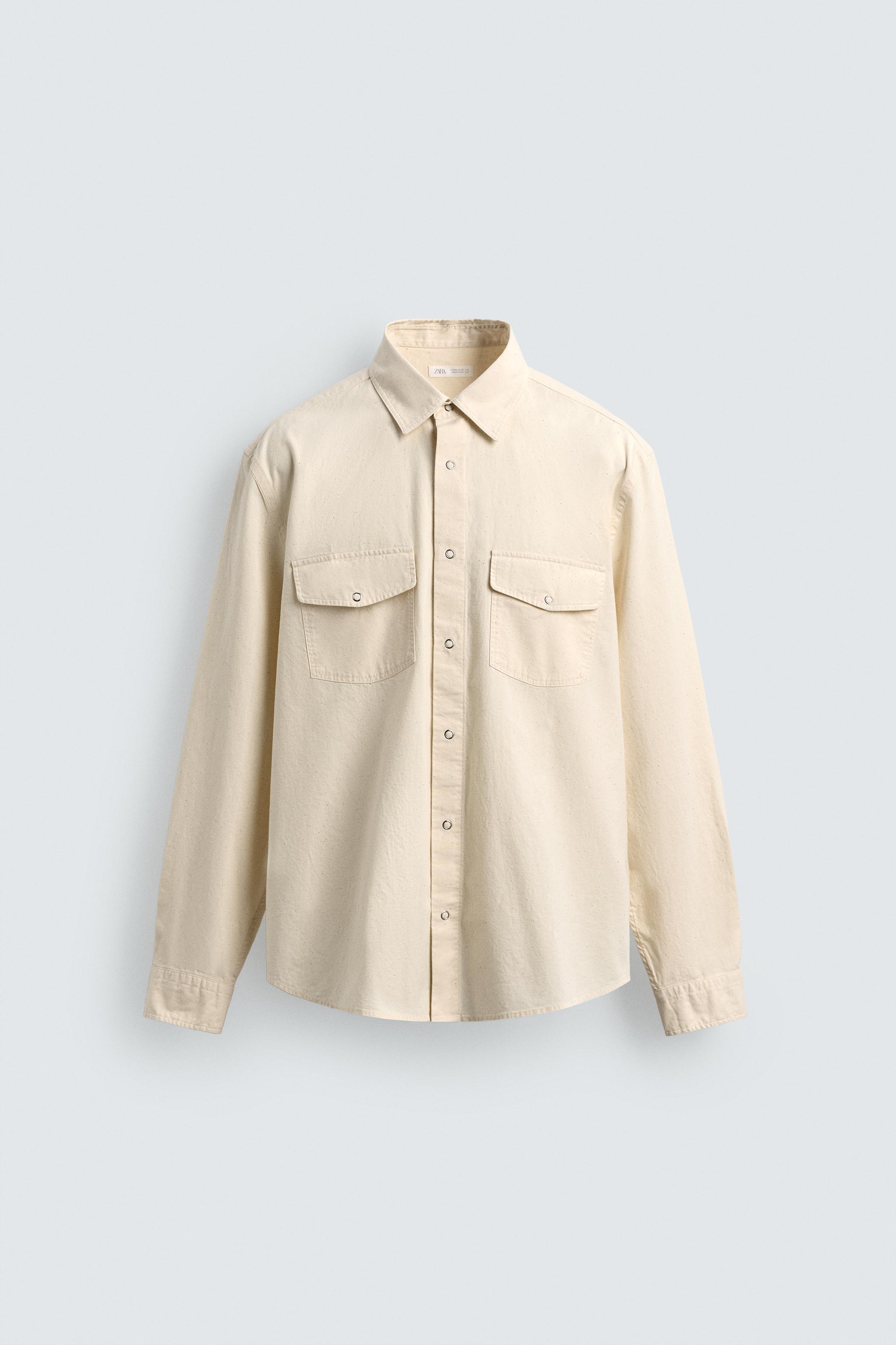 REGULAR FIT TEXTURED COTTON SHIRT