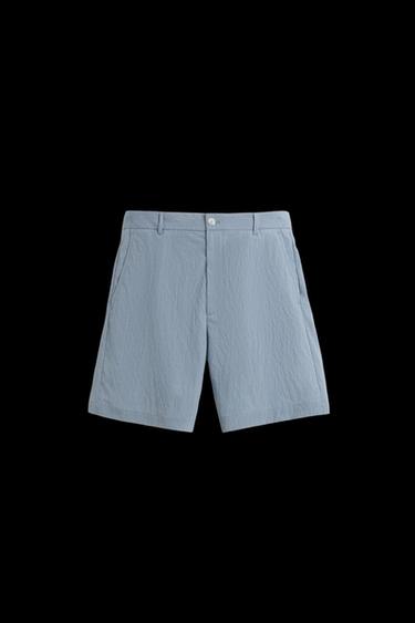 BERMUDASHORTS MIT STREIFEN IM KNITTERLOOK - Blau von Zara - Bild 0
