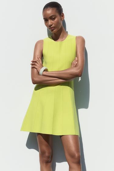 OPEN BACK KNIT DRESS - Lime by Zara