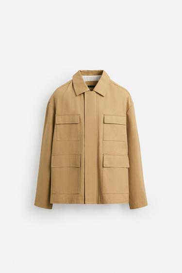 COTTON JACKET WITH POCKETS - Beige by Zara - Image 0