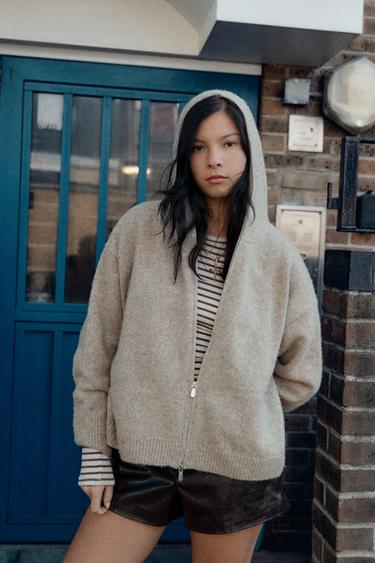 WOOL HOODIE - Beige by Zara