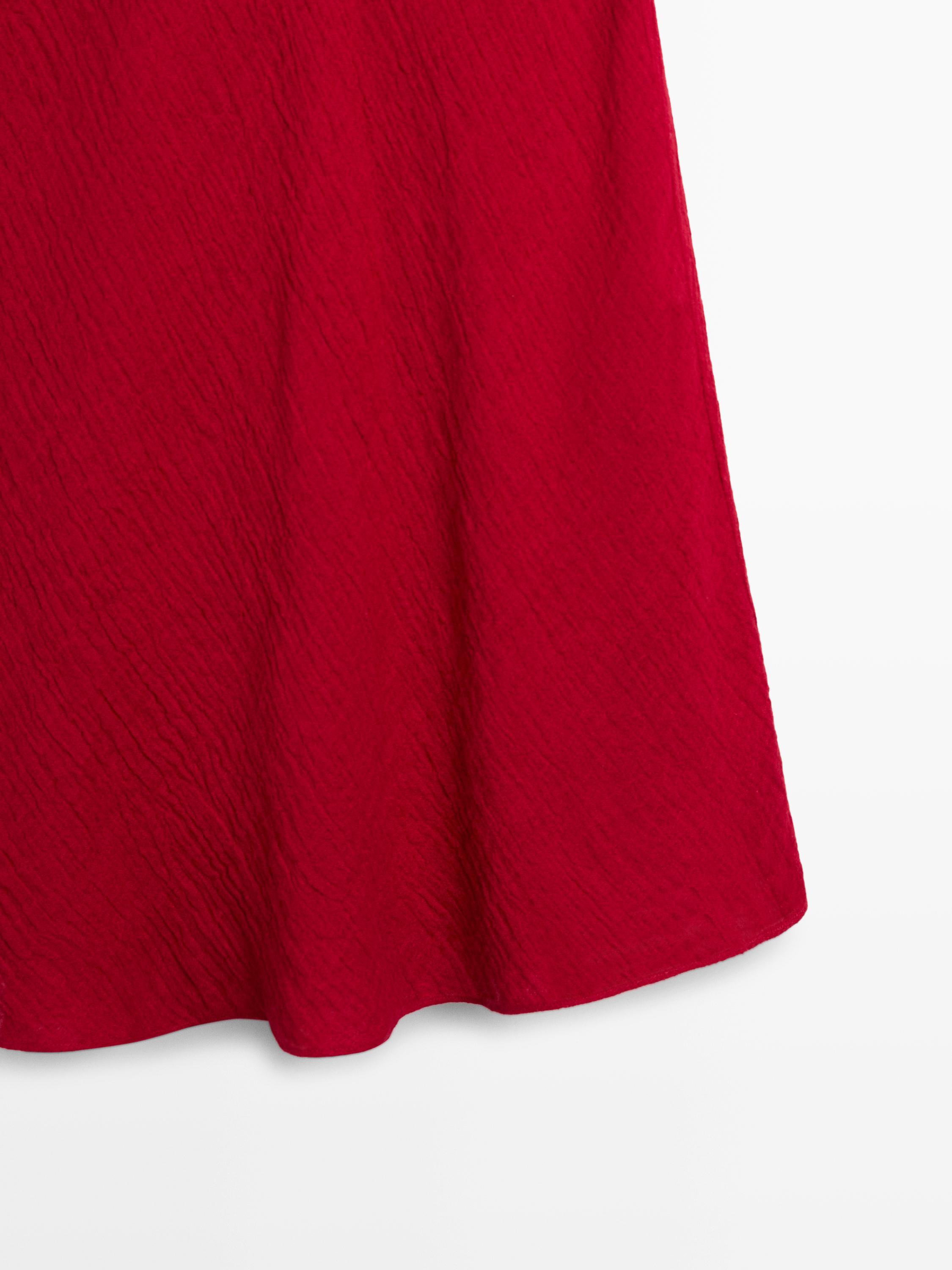100% linen flounce midi skirt