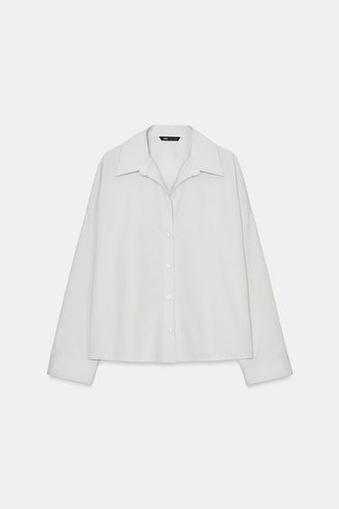 Zara POPLIN SHIRT - Light gray