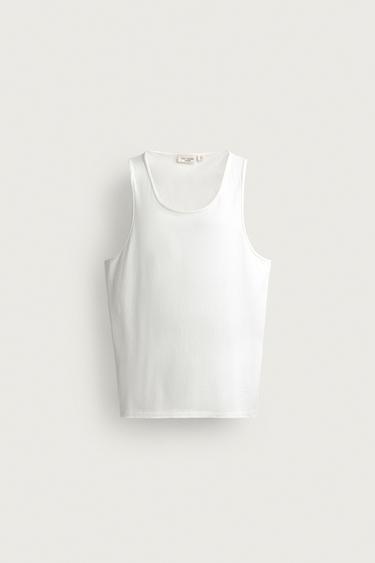 SAMARRETA TANK REGULAR FIT MEDIUM WEIGHT - Blanc de Zara