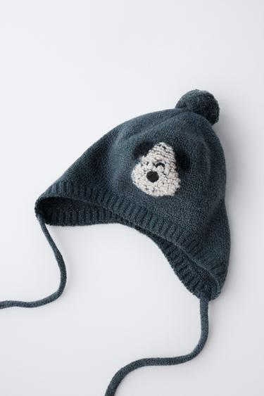 BONNET EN MAILLE CHIEN BRODÉ - Bleu profond de Zara - Image 1