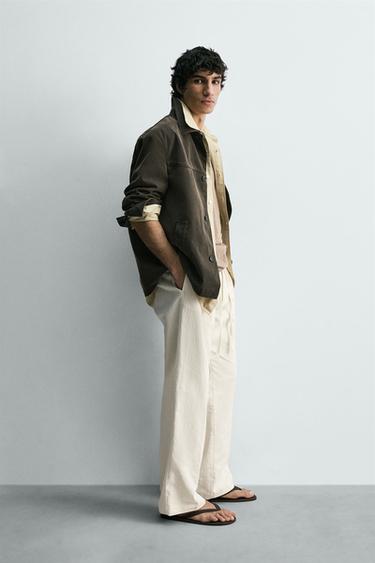 BLOUSON COUPE BOXY DÉLAVÉ - Marron de Zara - Image 3