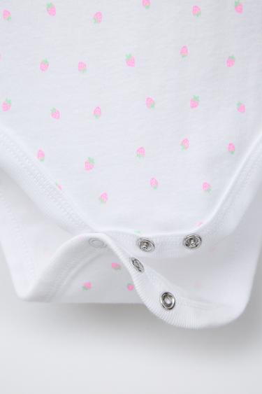 LOT DE CINQ BODYS FRAISES - Rose de Zara - Image 3