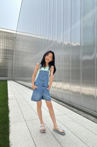 SHORT DENIM DUNGAREES - Blue by Zara