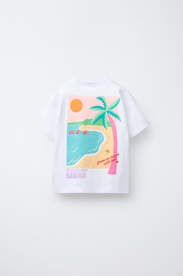 BEACH PRINT T-SHIRT - White by Zara