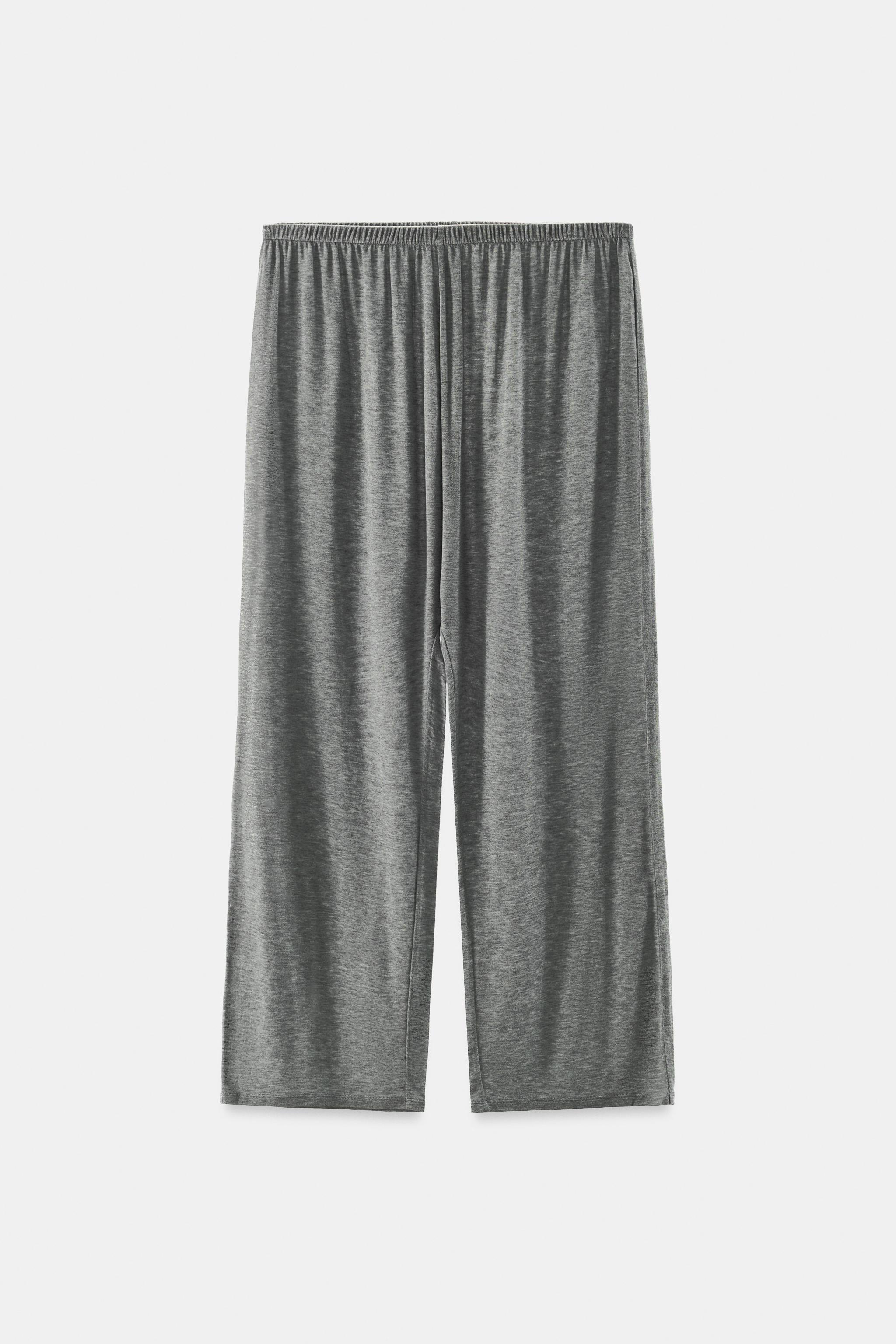 Zara YÜN KARIŞIMLI TRİKO BAGGY PANTOLON görsel 7