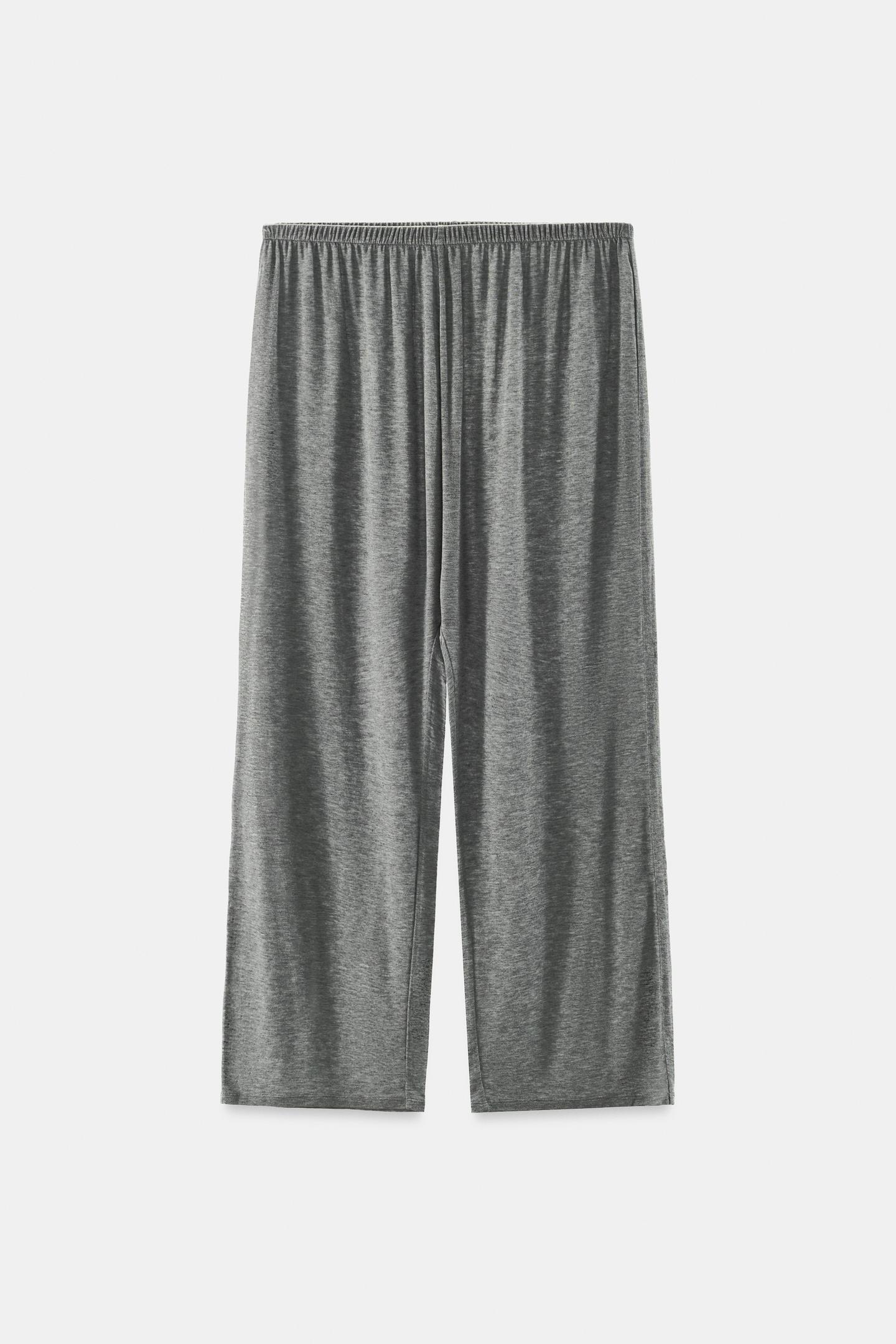 Женские брюки Zara Wool-Blend Baggy Knit, цвет: Серый — фото 7