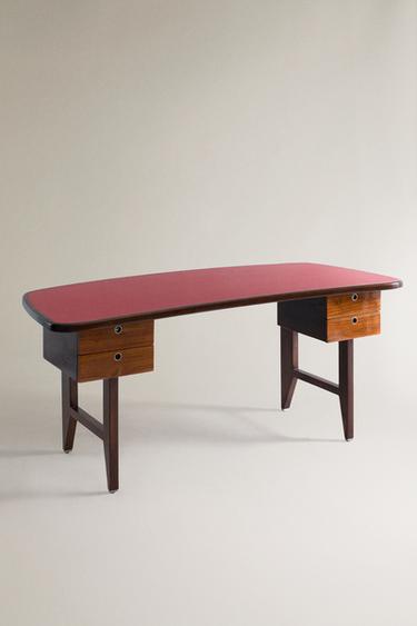SCHREIBTISCH AUS TEAKHOLZ GLOSS - Rot von Zara - Bild 0