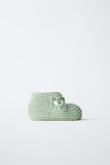 COTTON TIE BOOTIES - Sky Blue by Zara