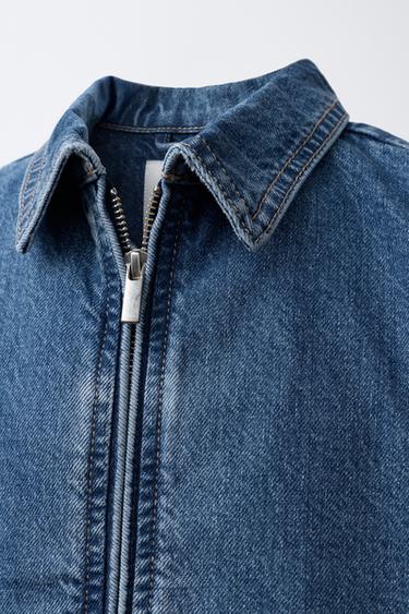 DENIM BOMBER JACKET - Mid-blue by Zara - Image 4