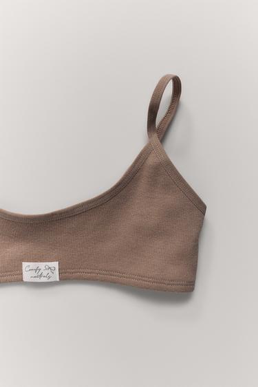 9-14 AÑOS/ PACK TRES TOPS ETIQUETA - Tostado de Zara