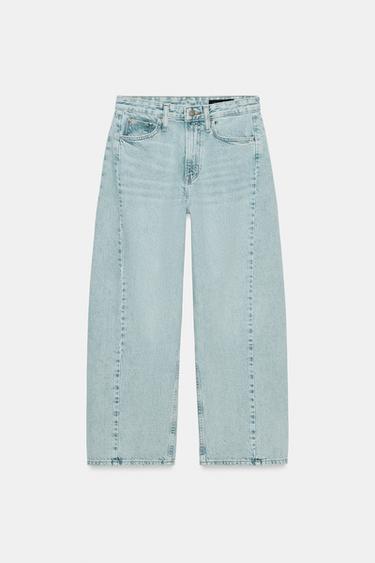 ZW COLLECTION ANKLE RELAXED FIT MID-WAIST JEANS - Light blue by Zara