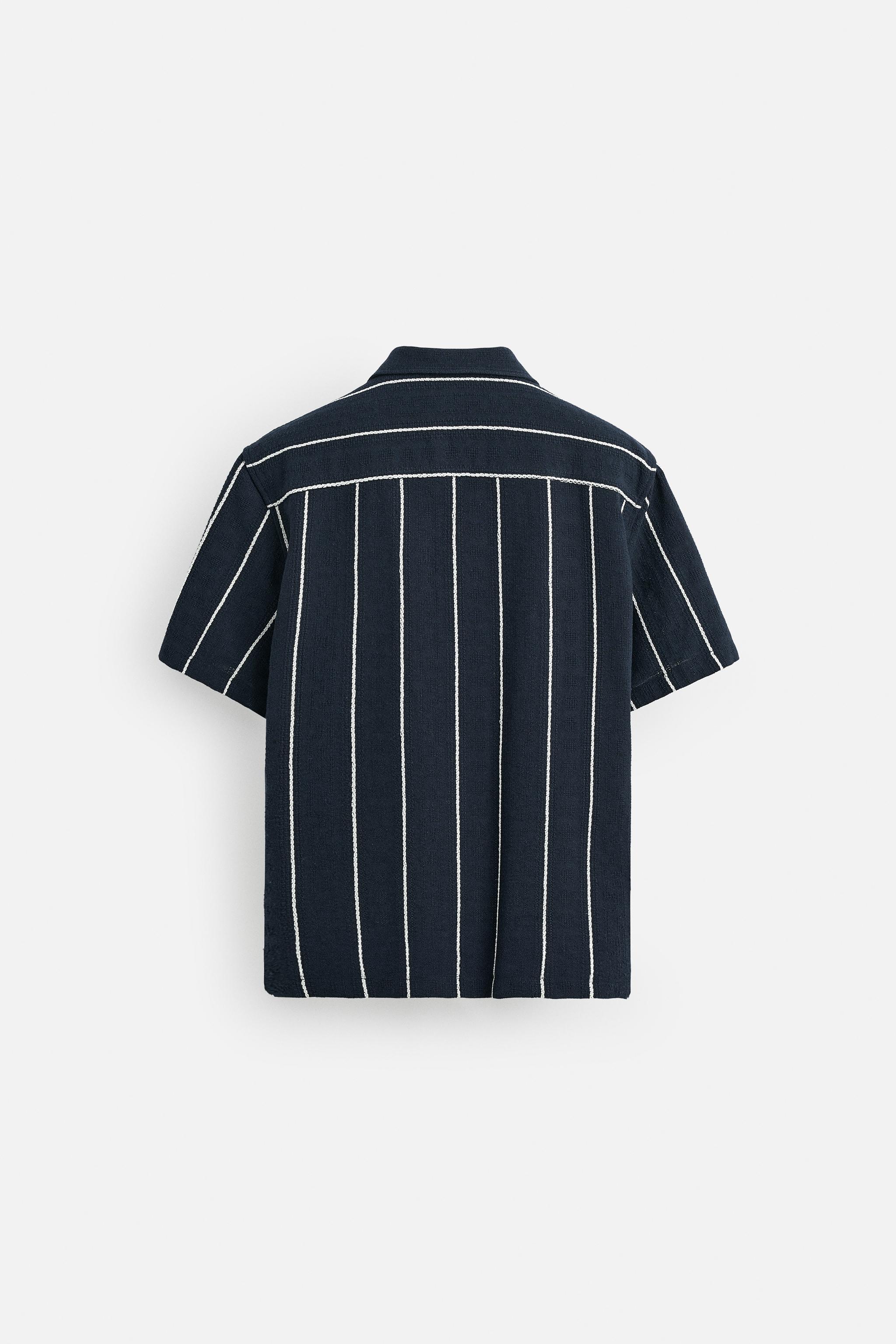 TEXTURED STRIPED SHIRT - Gray | ZARA United States