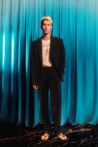100% WOOL SUIT TROUSERS - Black by Zara