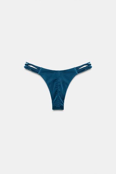 BAS DE BIKINI À LIENS ET NŒUDS - Bleu de Zara - Image 7