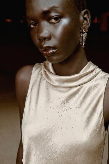 SHIMMER SATIN TOP - Cava by Zara
