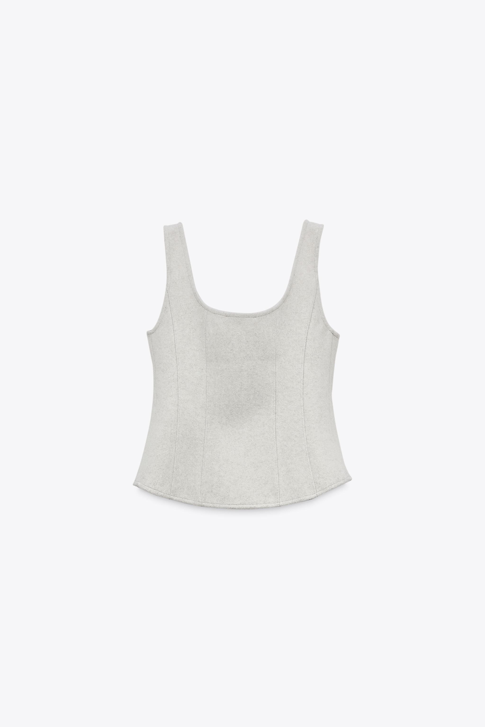 ZIPPER CLOTH TOP - Ecru | ZARA United States ZIPPER CLOTH TOP - Ecru | ZARA United States
