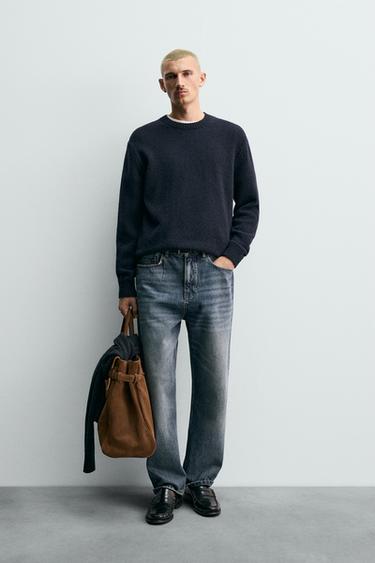 Zara REGULAR FIT 100% WOOL JUMPER - Dark navy - Image 0