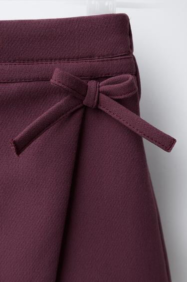JUPE-SHORT AVEC NŒUD - Bordeaux de Zara - Image 2