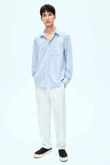 COMFORT FIT JOGGER WAIST TROUSERS - Oyster-white by Zara
