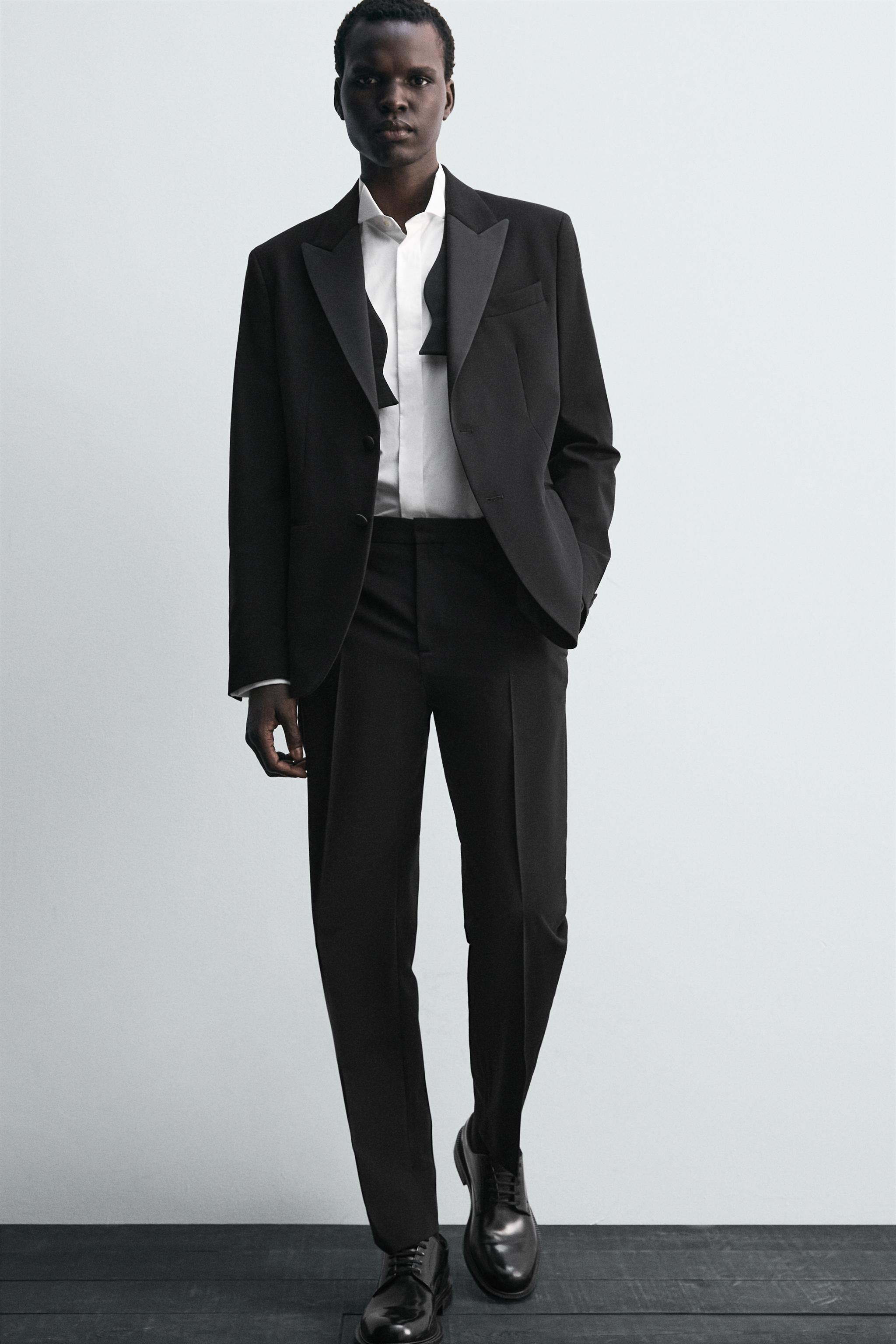 PANTALON DE COSTUME SMOKING AVEC LAINE