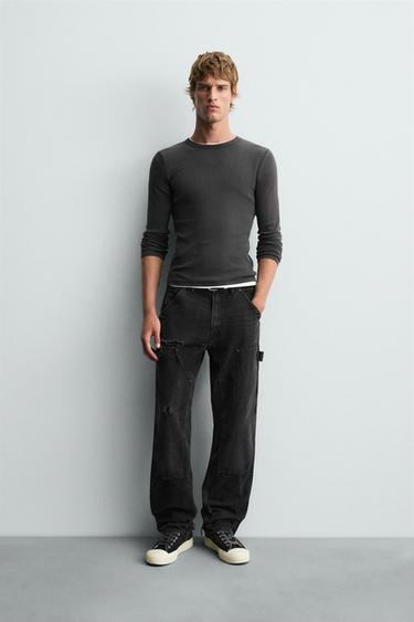 FADED CARPENTER JEANS - Black by Zara