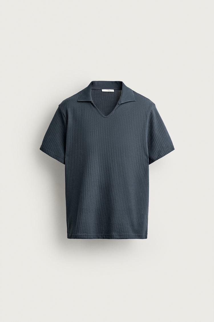 REGULAR FIT OPEN-KNIT POLO SHIRT