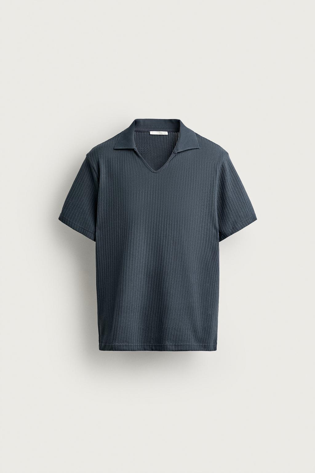 REGULAR FIT OPEN-KNIT POLO SHIRT