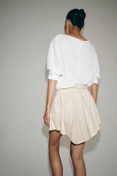SHORT PLISSÉ À RAYURES ZW COLLECTION - rayures de Zara - Image 3