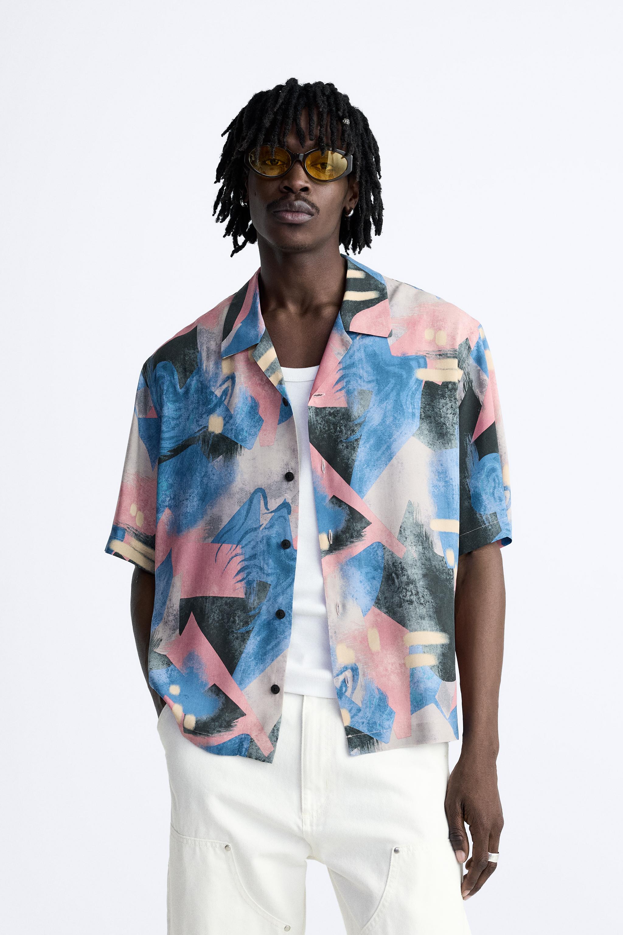 GEOMETRIC PRINT SHIRT - Pink | ZARA United States