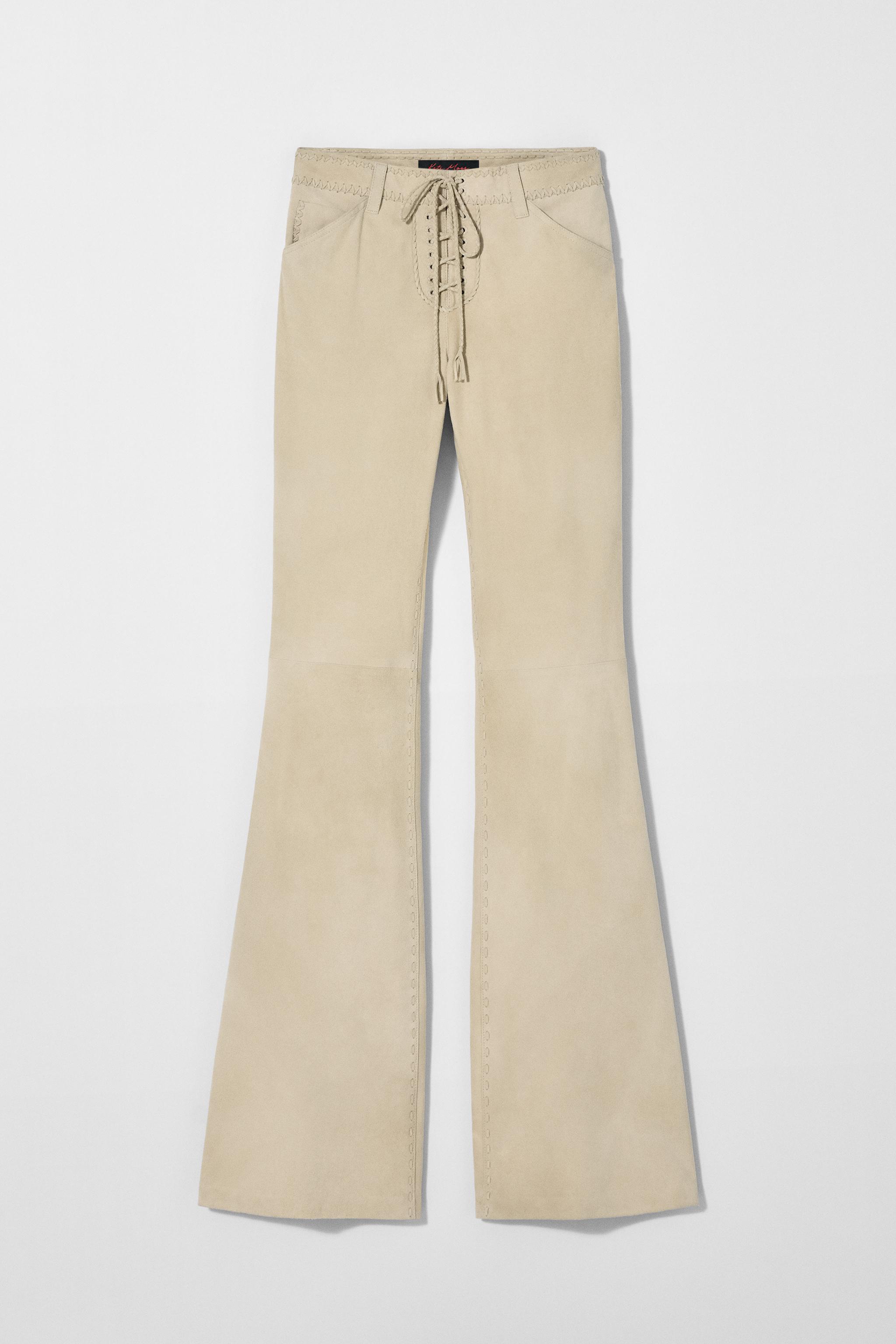 PANTALON EN CUIR DAIM À NŒUDS KATE MOSS X ZARA