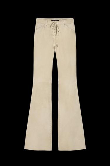 SUEDE LACE-UP TROUSERS KATE MOSS X ZARA - Beige by Zara - Image 0