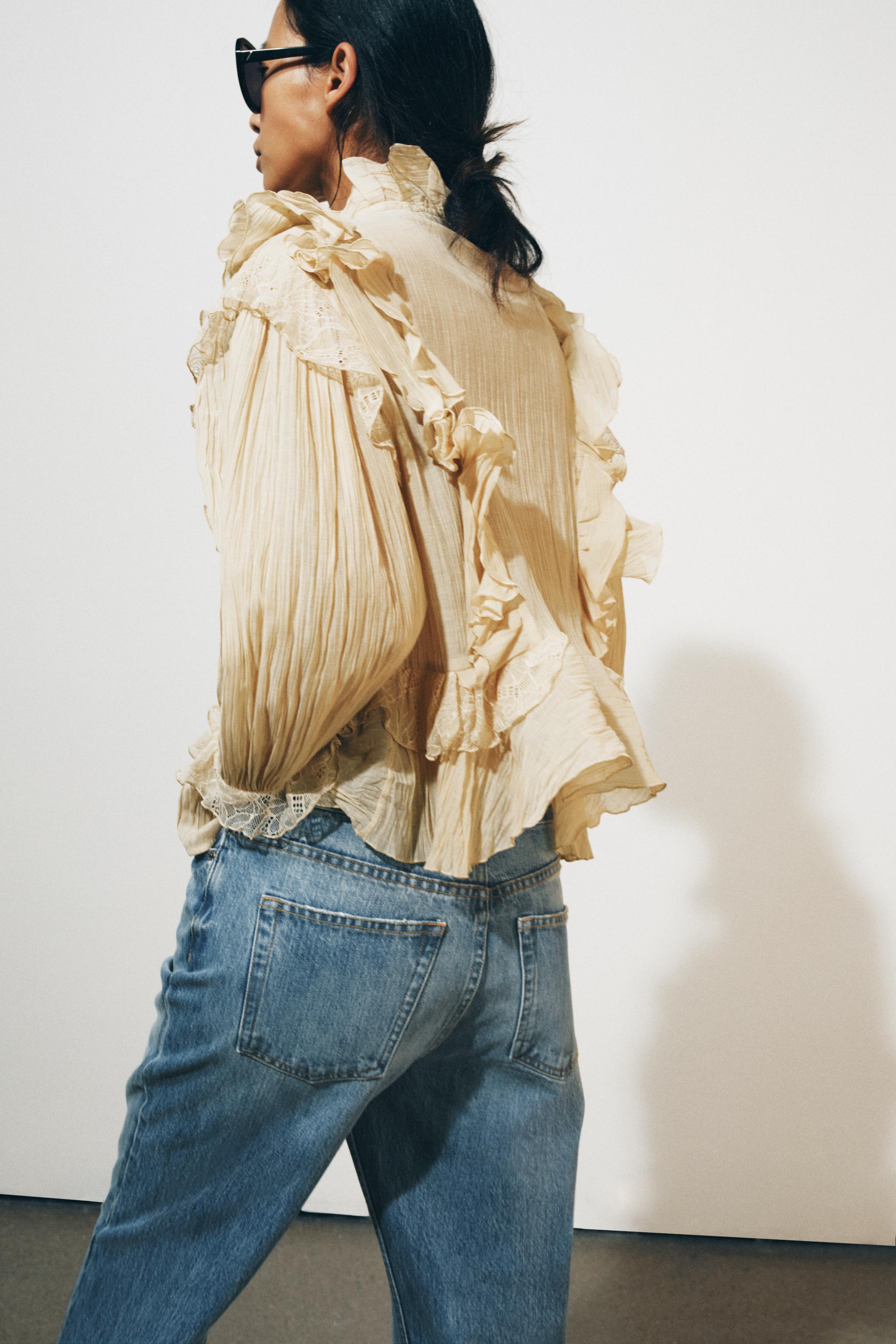 Zara ZW COLLECTION FIRFIRLI ROMANTİK GÖMLEK görsel 3